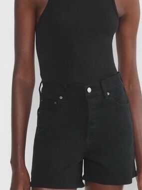 Aritzia arlo denim forum shorts high rise mid thigh 50s